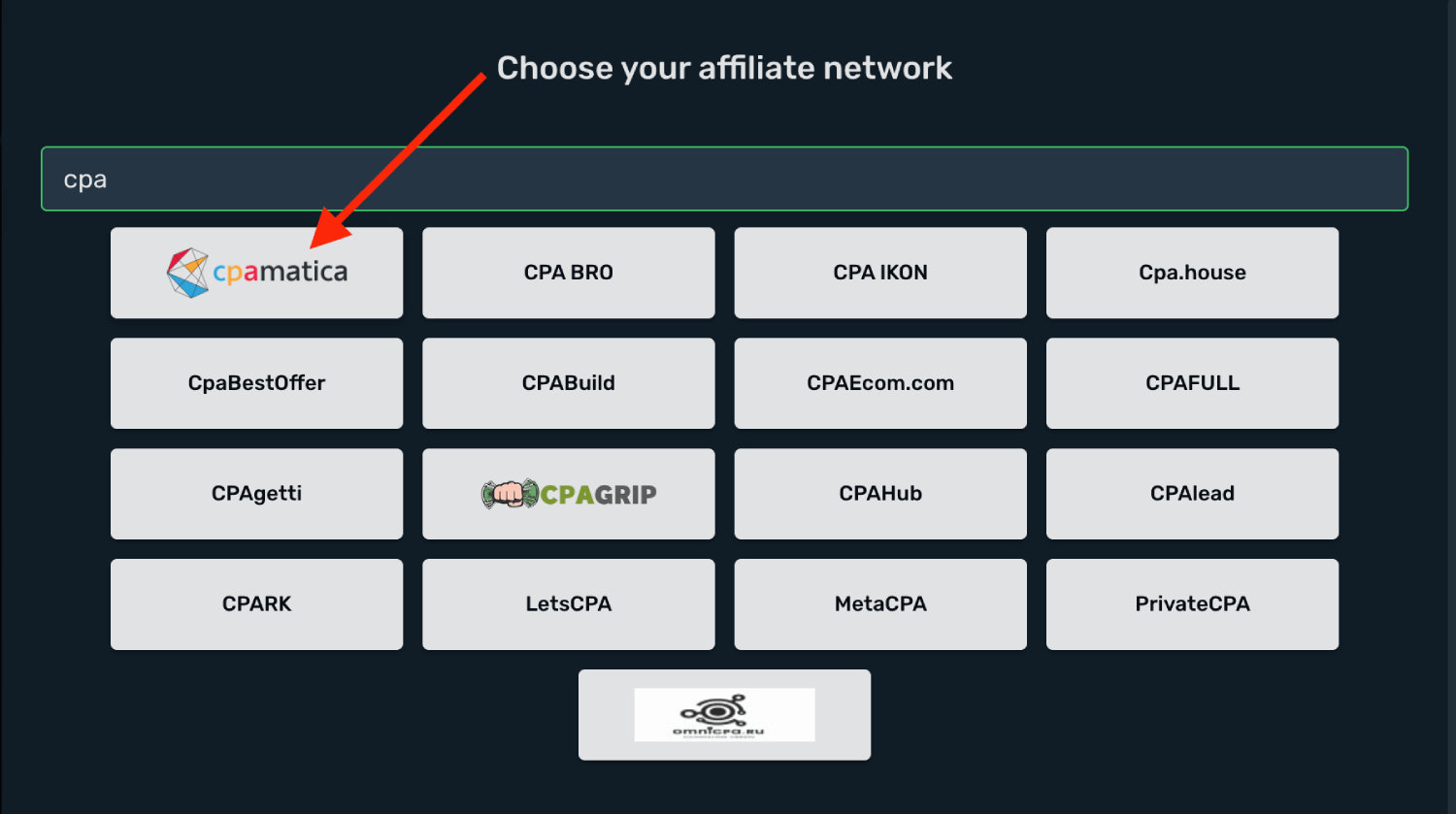 Choose Cpamatica prefilled template