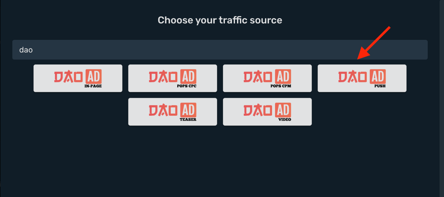 Choose Dao.Ad on the list