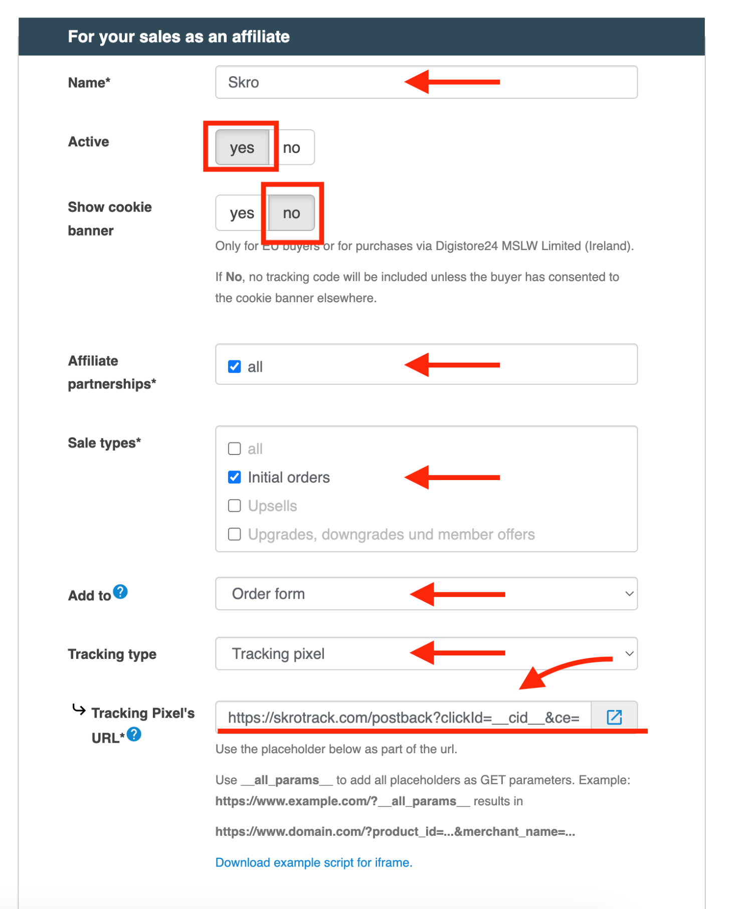 Add InitiateCheckout event in Digistore step 2