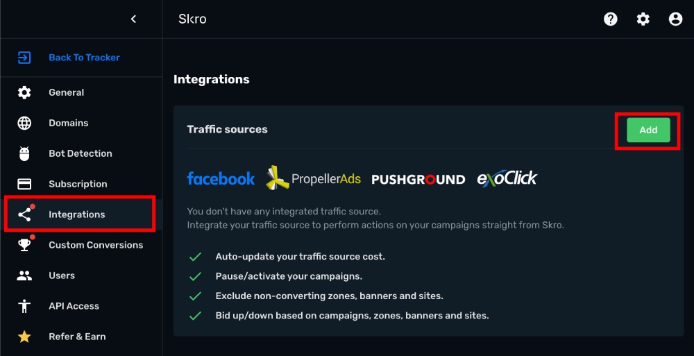 ExoClick Integration step 1