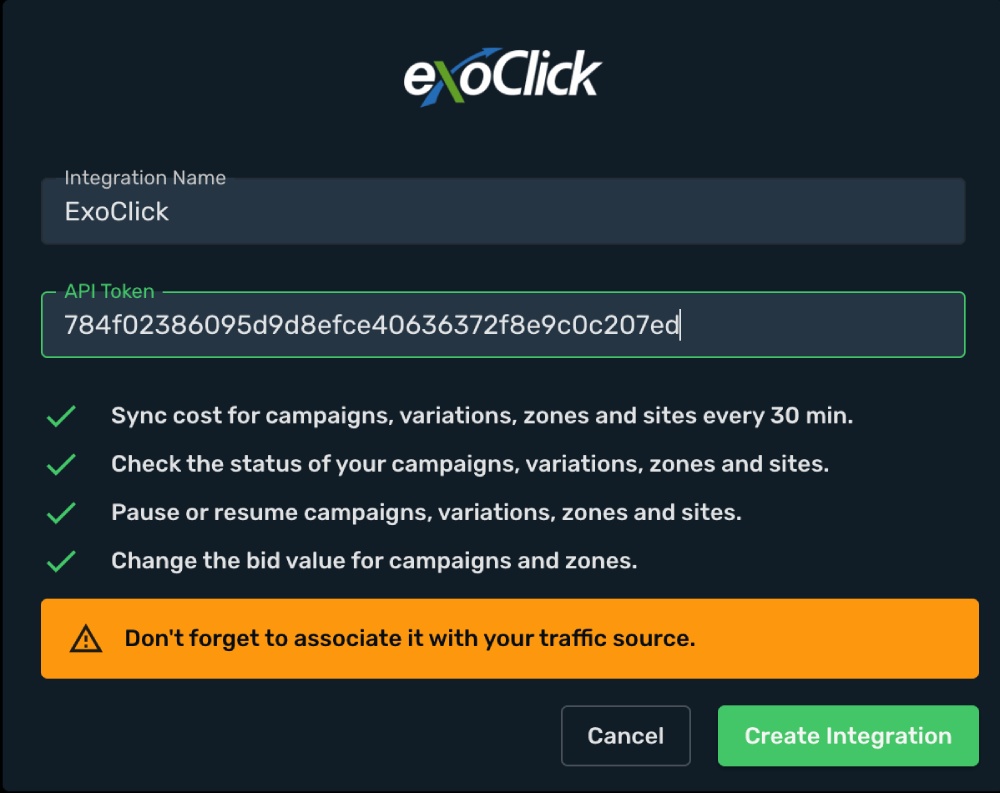 ExoClick Integration step 3