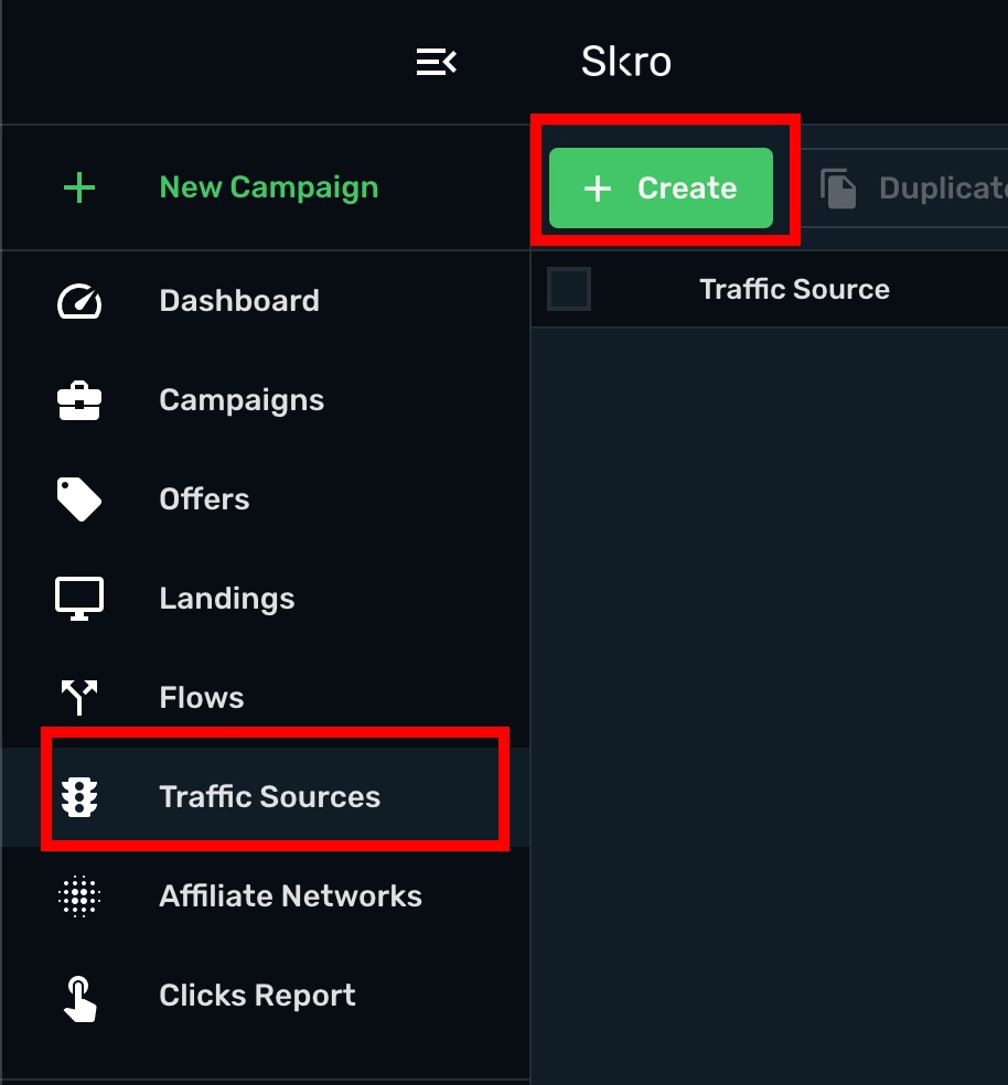 Setup ExoClick traffic source step 1