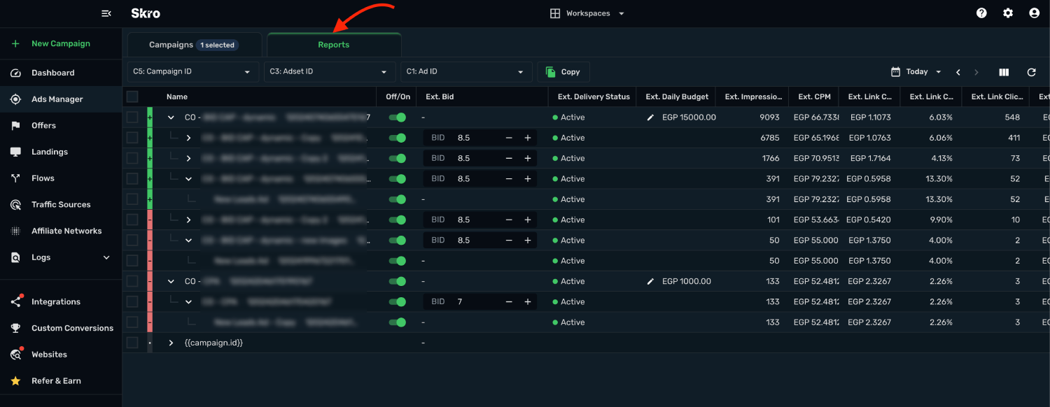 Optimize Meta campaigns with tree view step 6