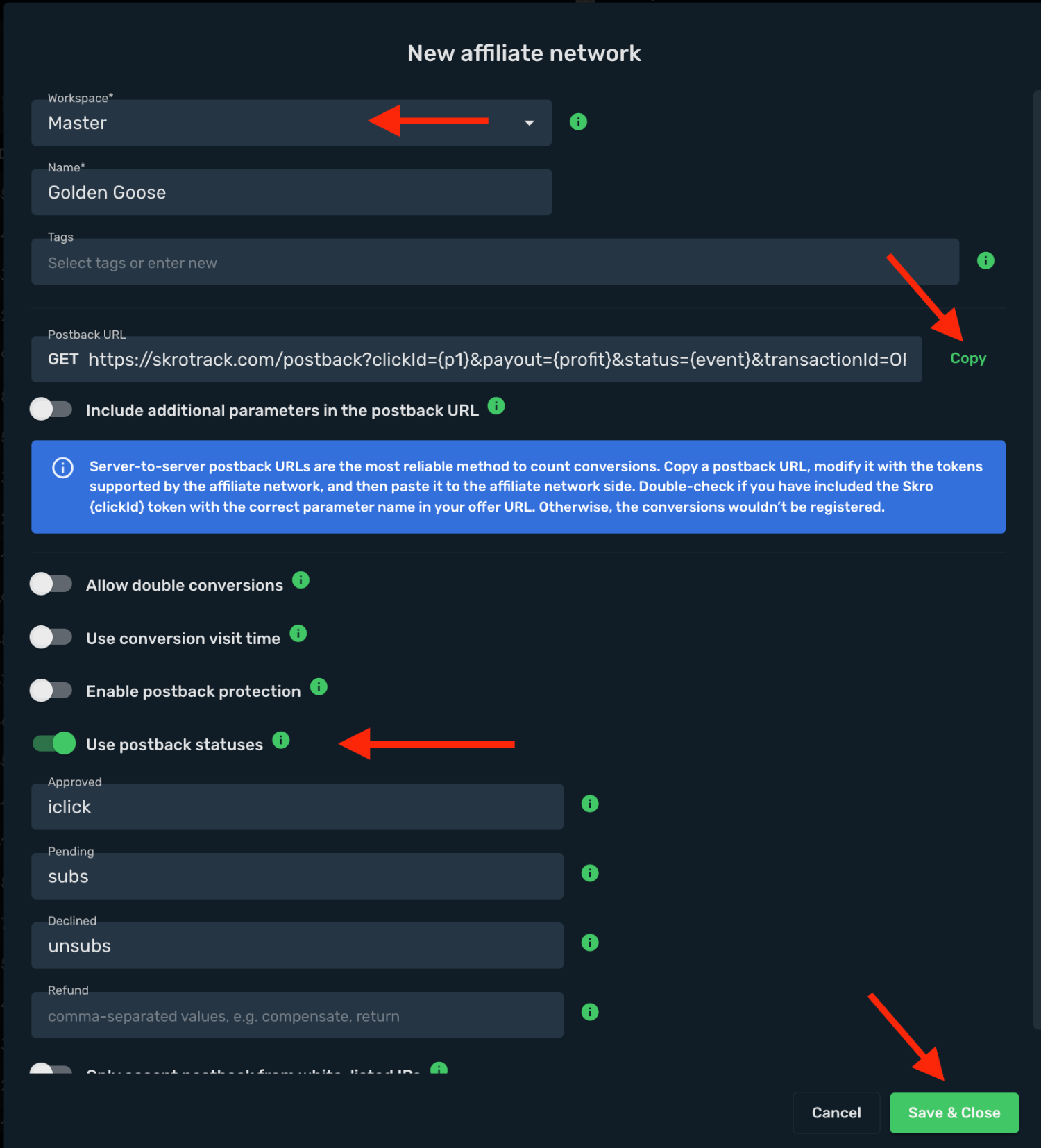 Save Golden Goose as affiliate network