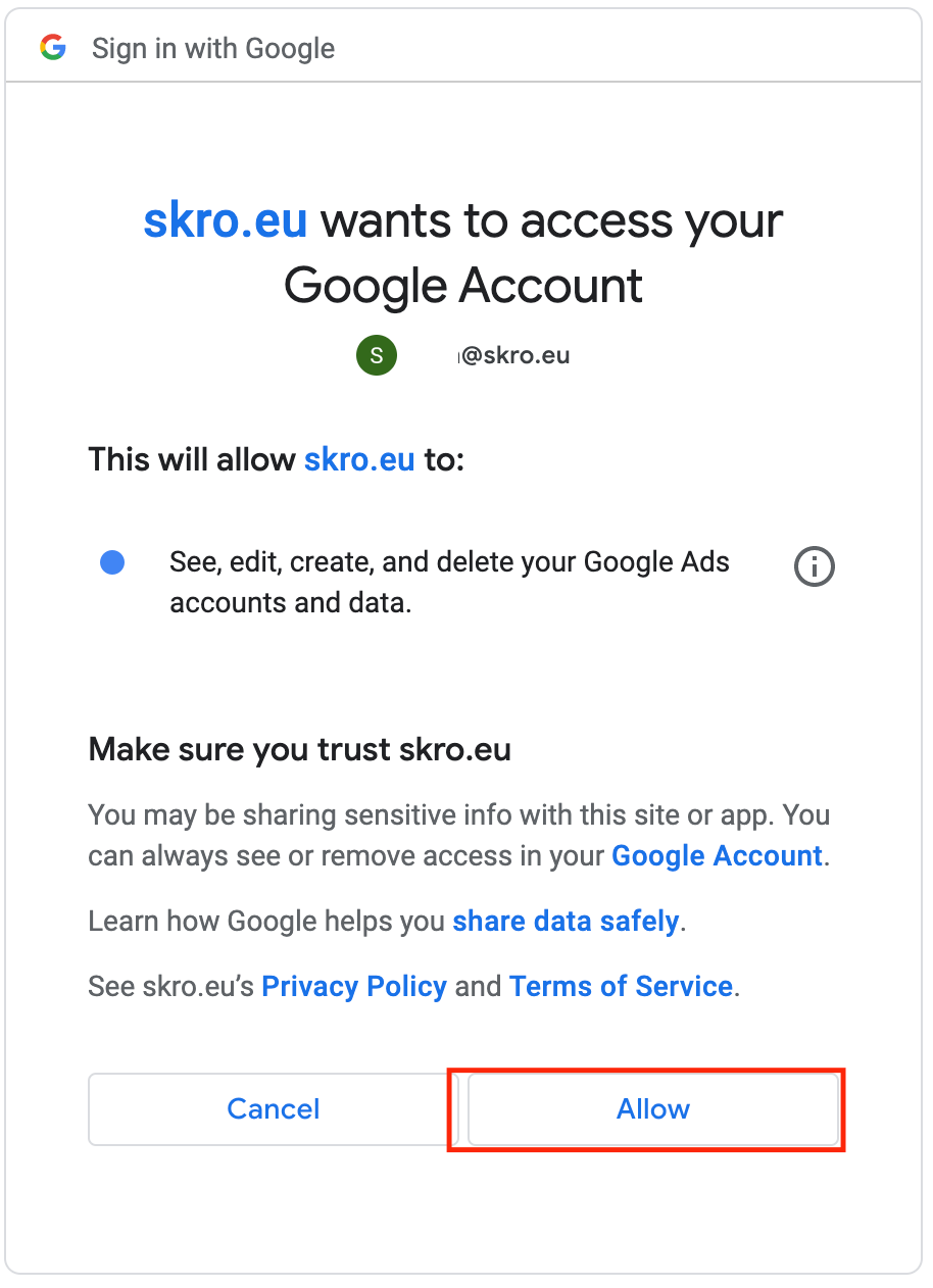 Google Ads Integration step 3