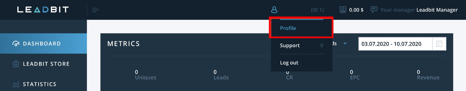 Add Leadbit postback URL 1