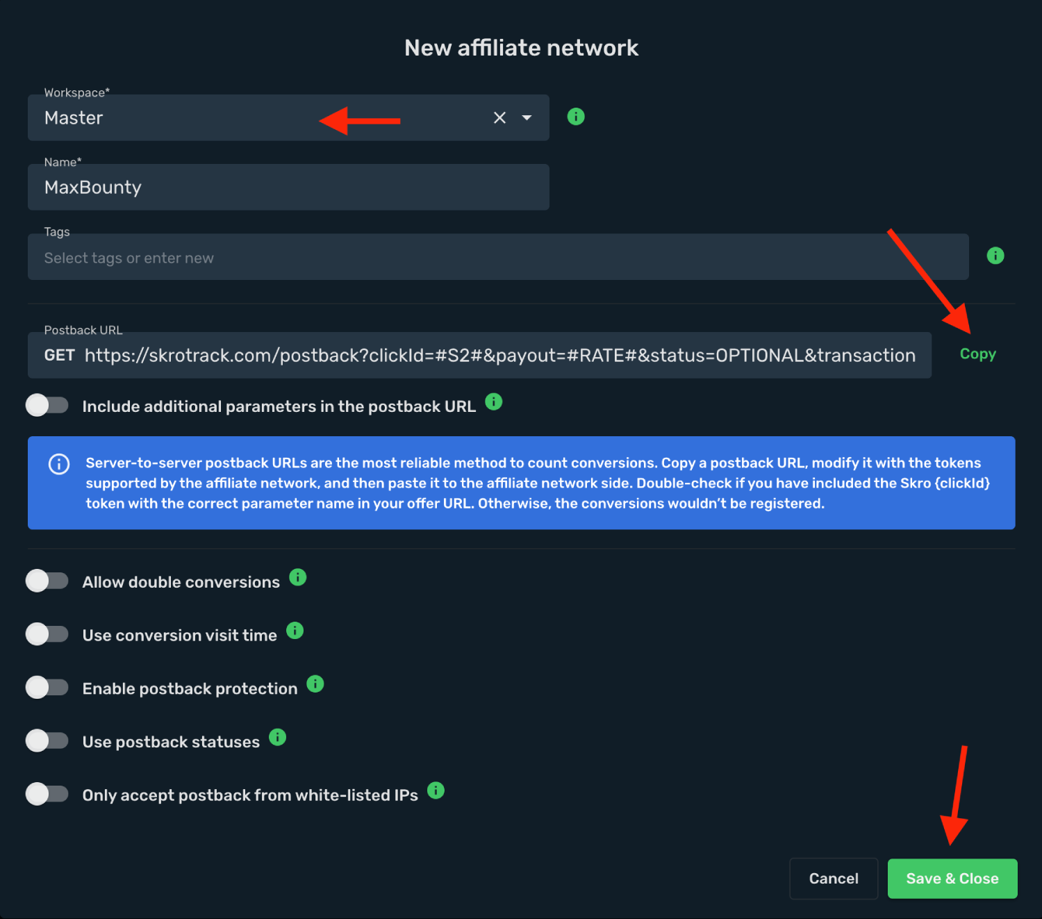 Save Maxbounty as affiliate network