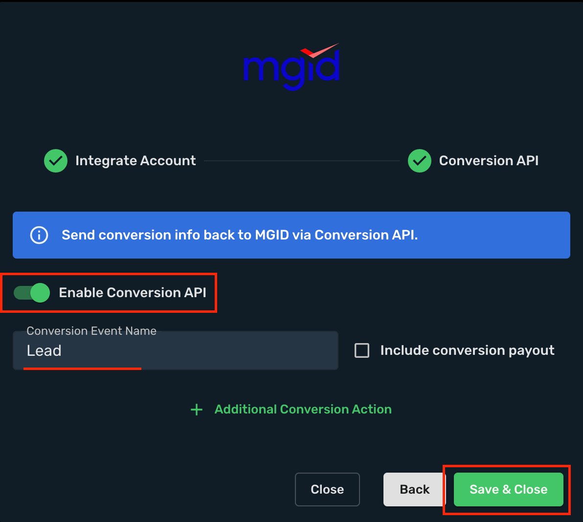 MGID Integration step 5