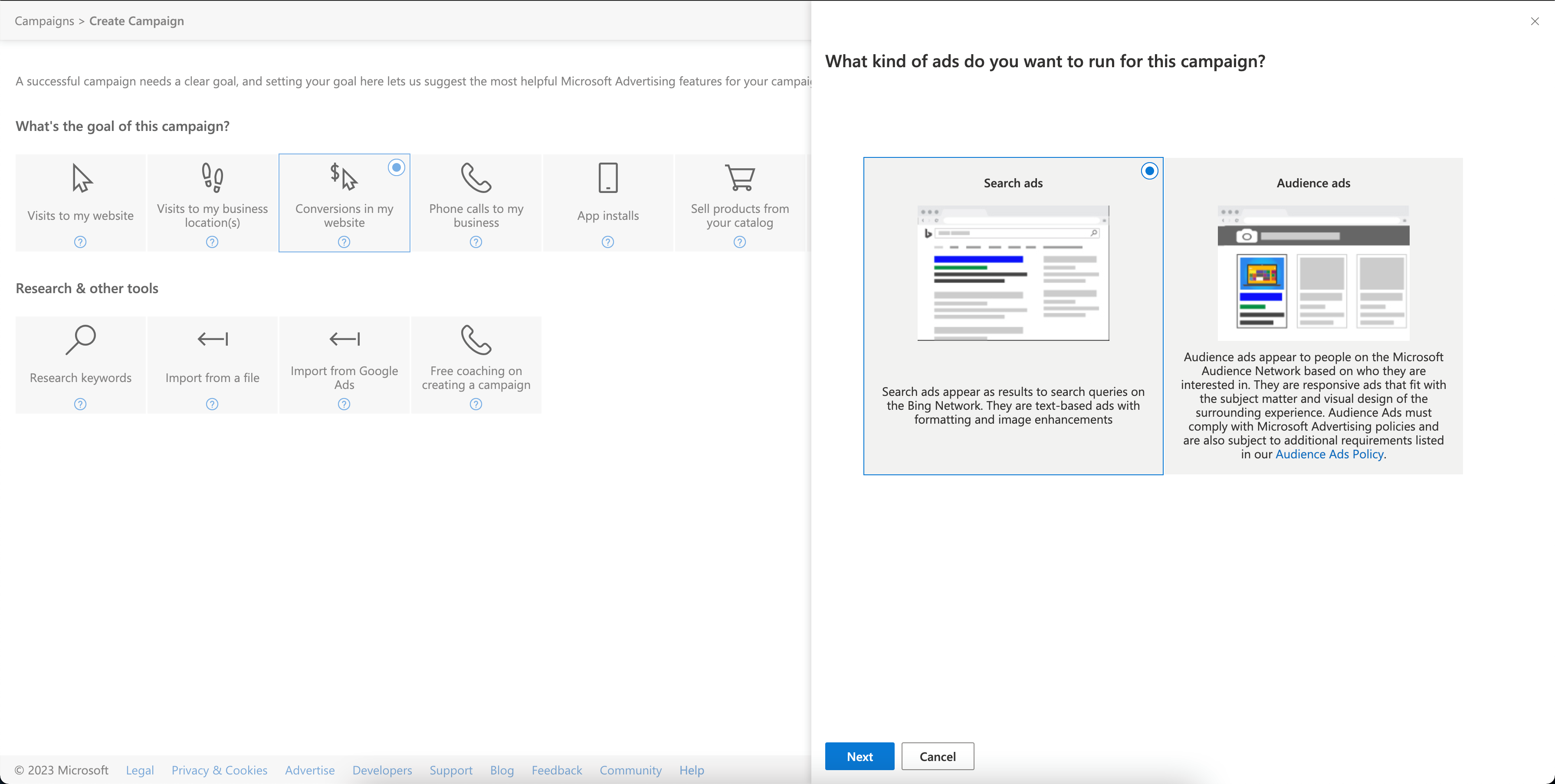 Setup Microsoft Campaign