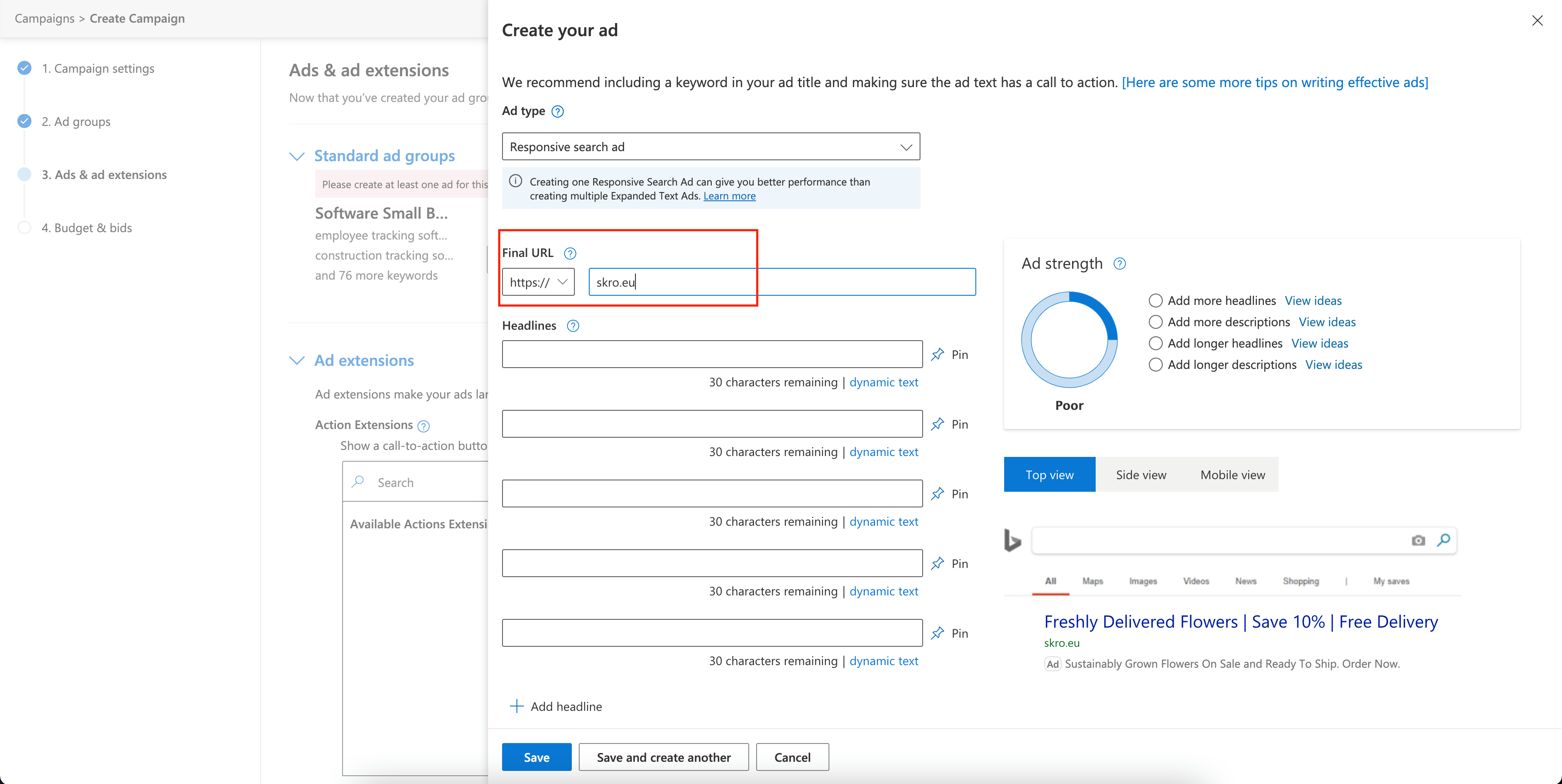 Setup Microsoft Campaign