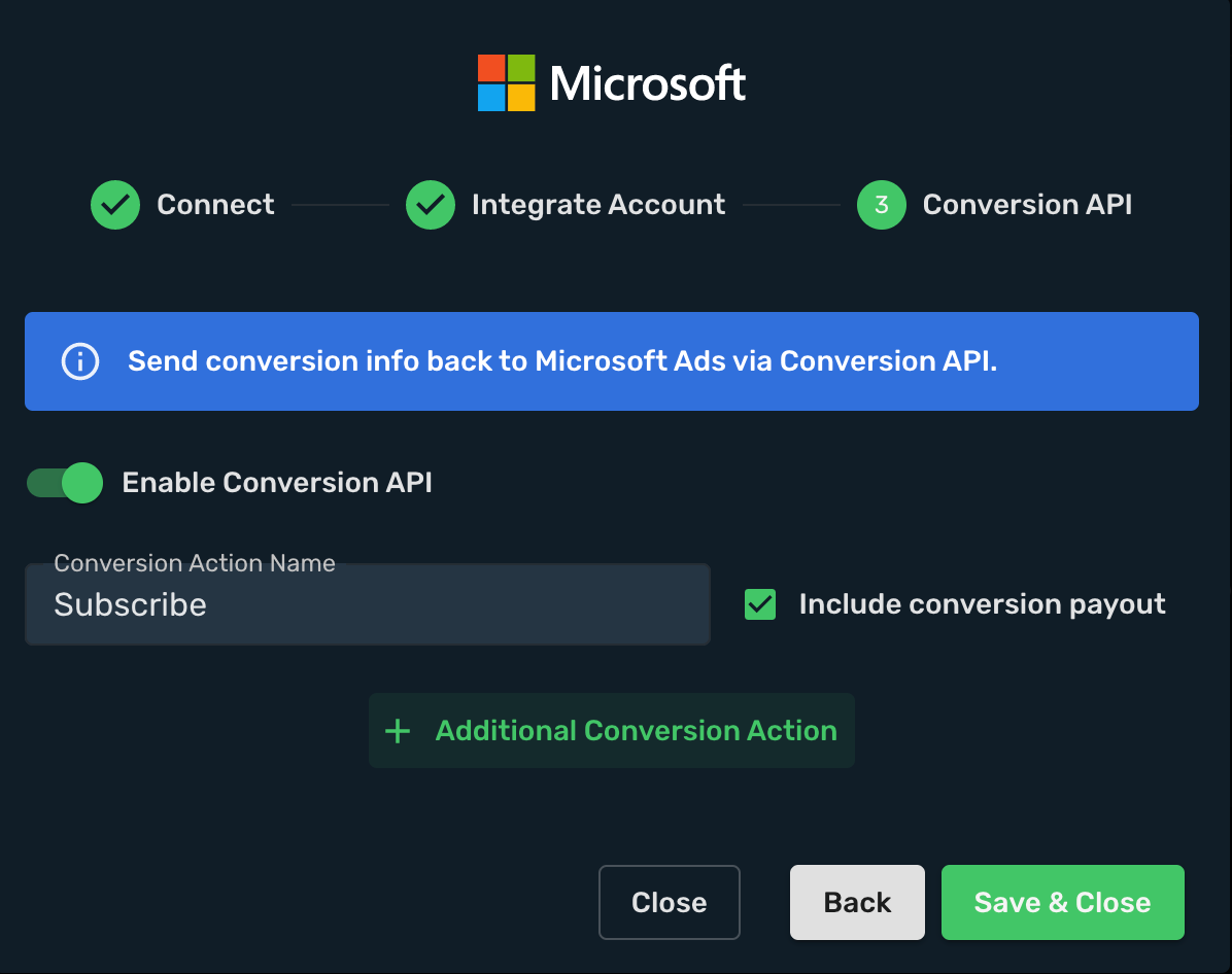 Microsoft Ads Integration step 5