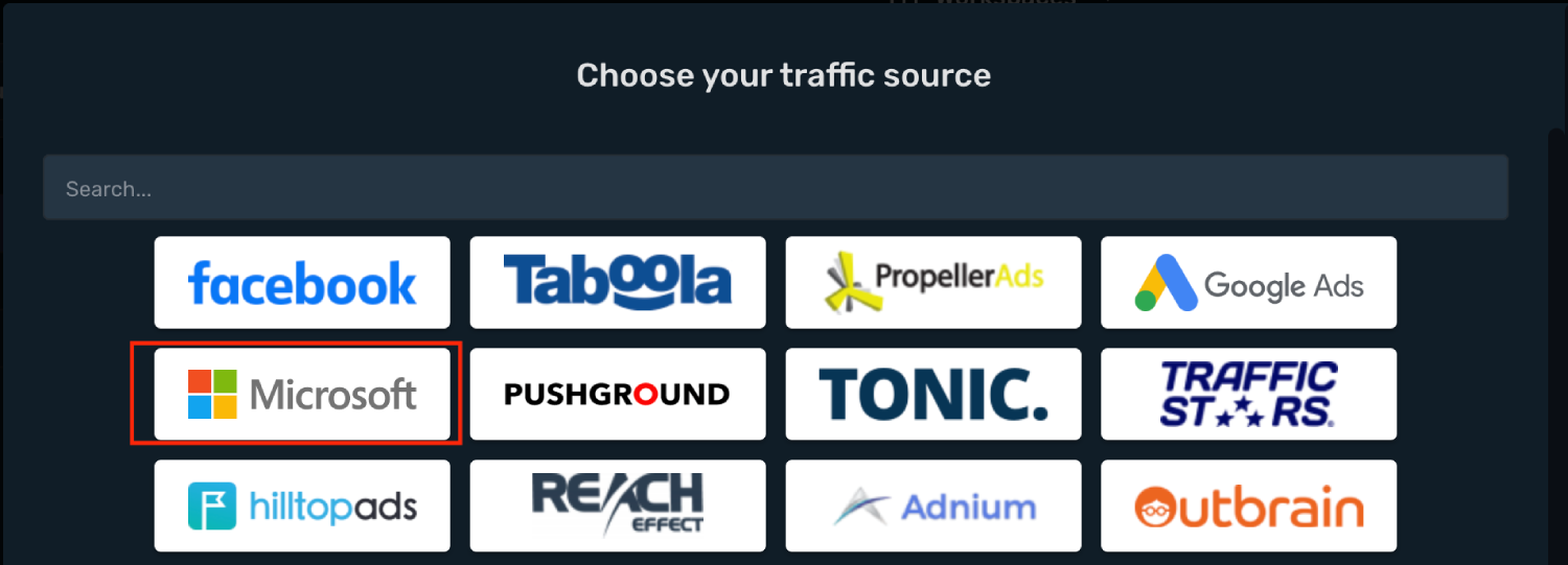 Setup Microsoft Ads traffic source step 2