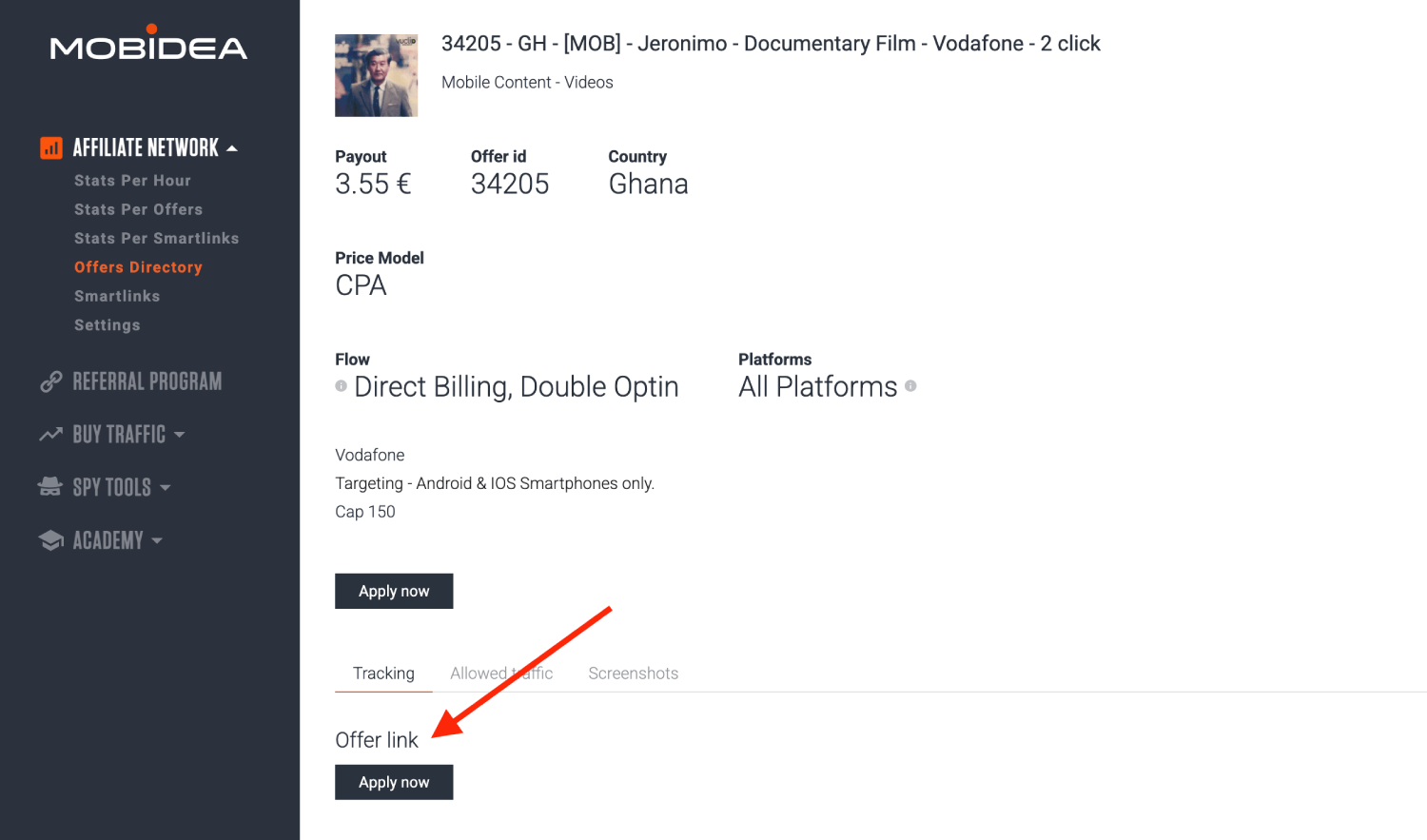 Get Mobidea Offer URL link 2