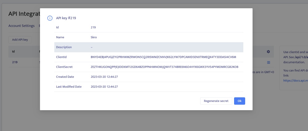 Mondiad API Token 1