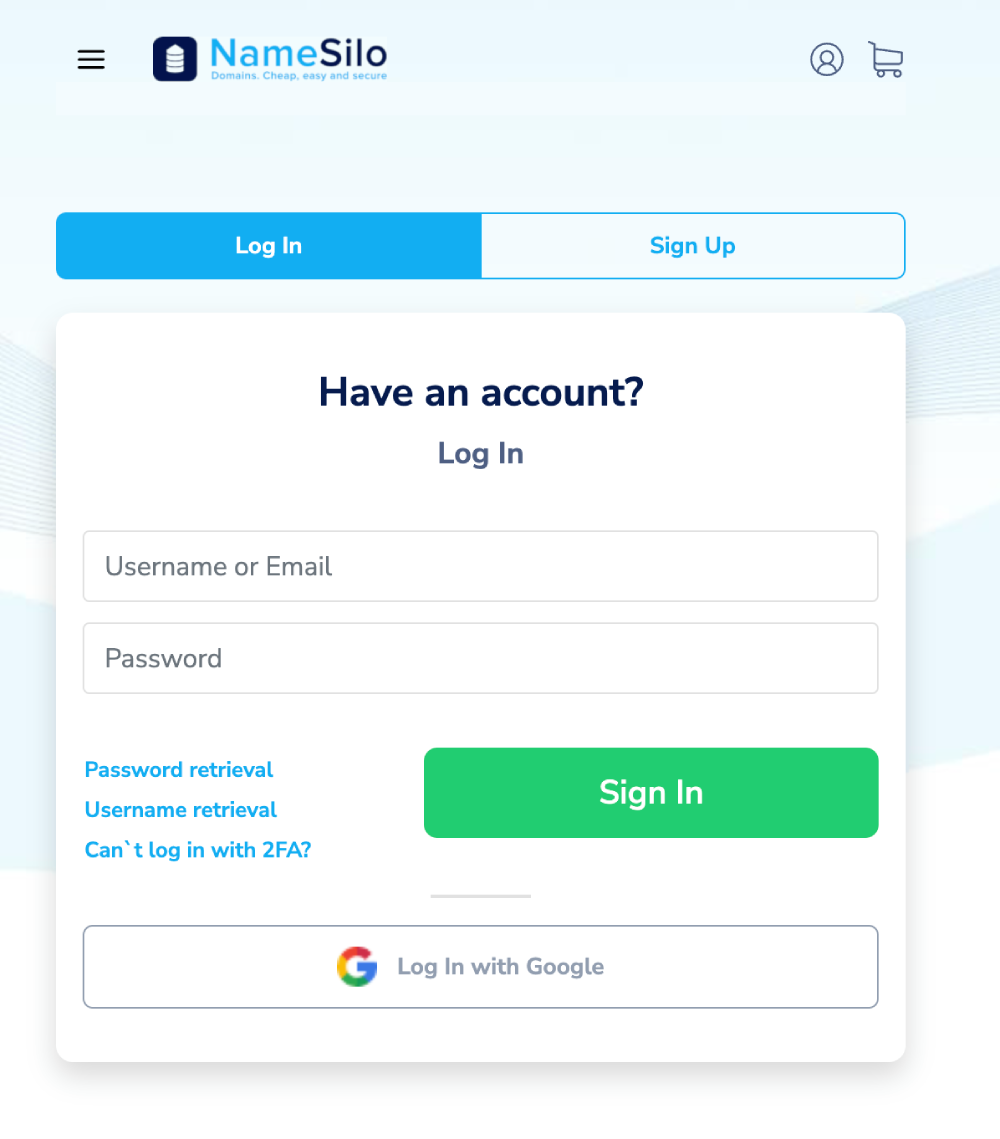NameSilo Integration step 1