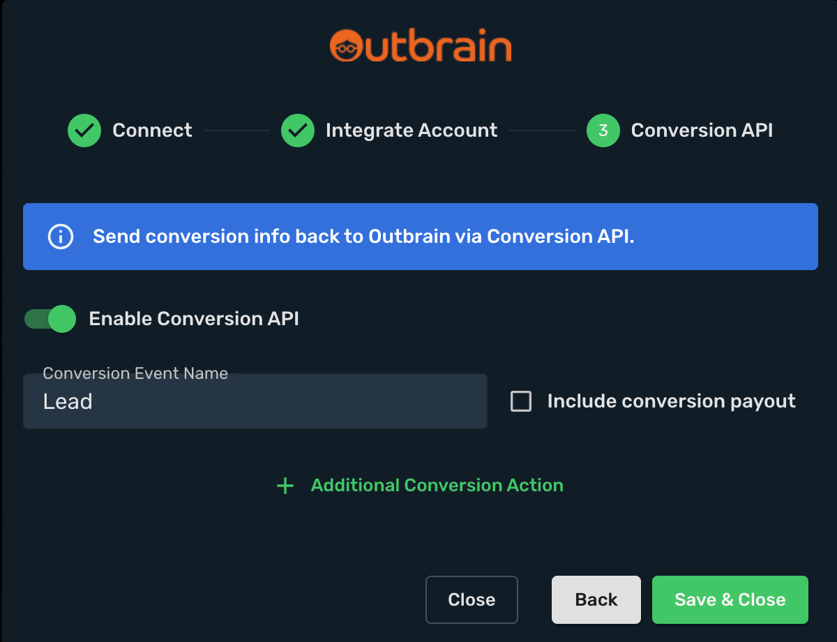 Outbrain Integration step 5