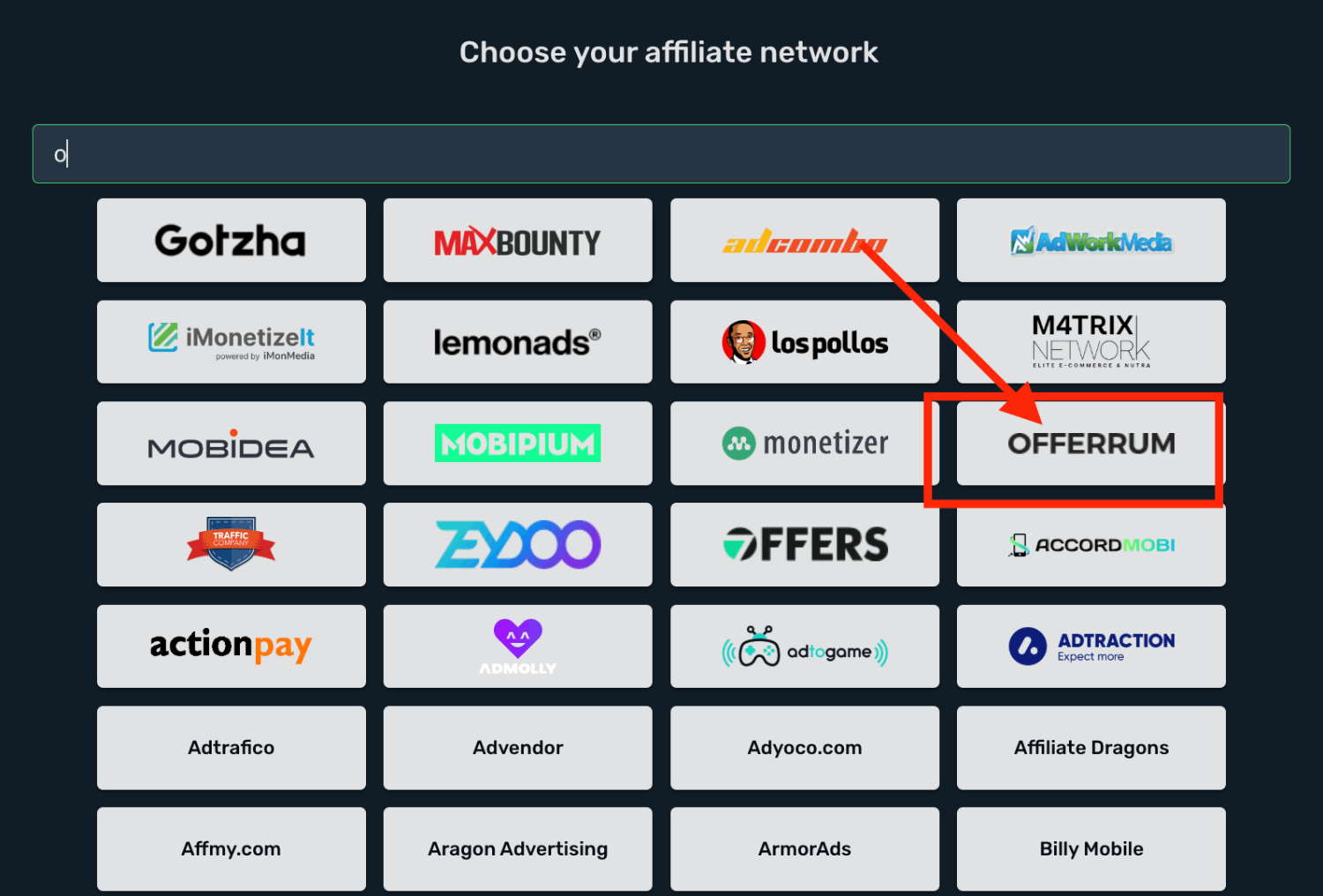 Choose OfferRum prefilled template