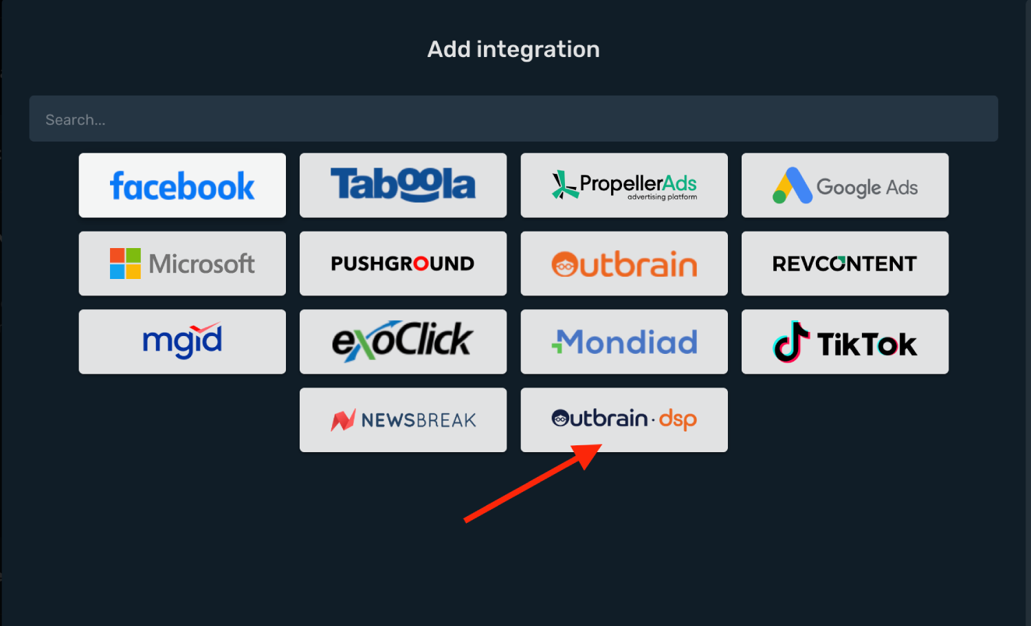 Outbrain Integration step 2