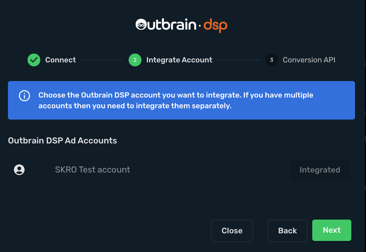 Outbrain DSP Integration step 4