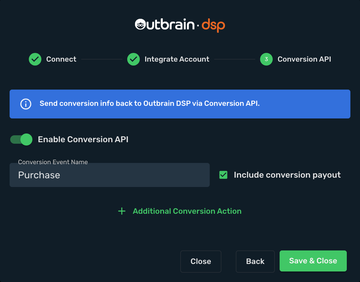 Outbrain DSP Integration step 5