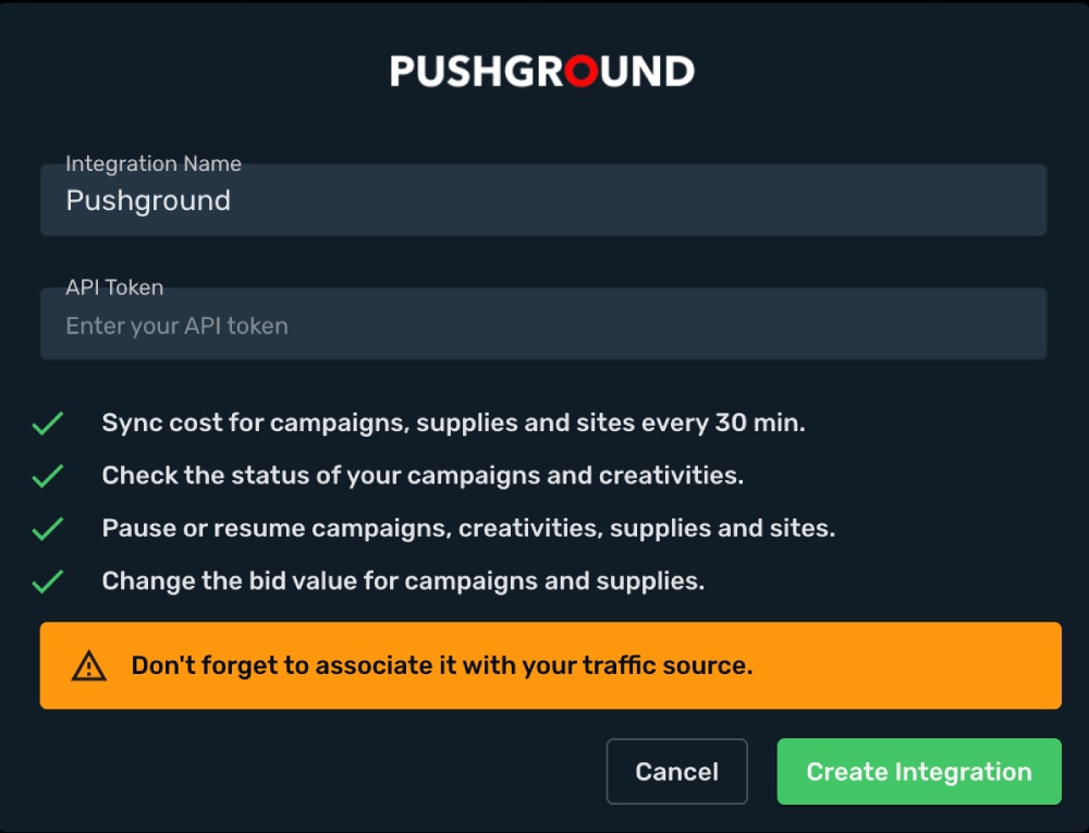Pushground Integration step 3
