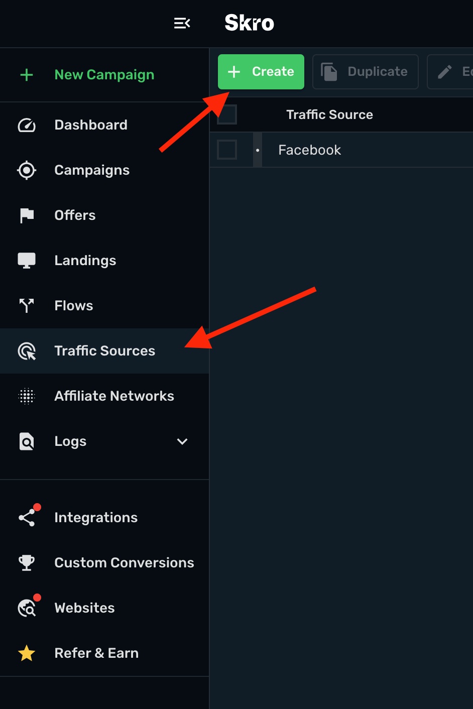 Setup Push.House traffic source step 1