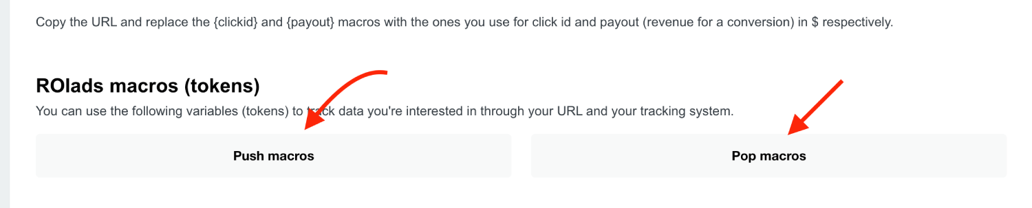 Copy ROIads Postback URL