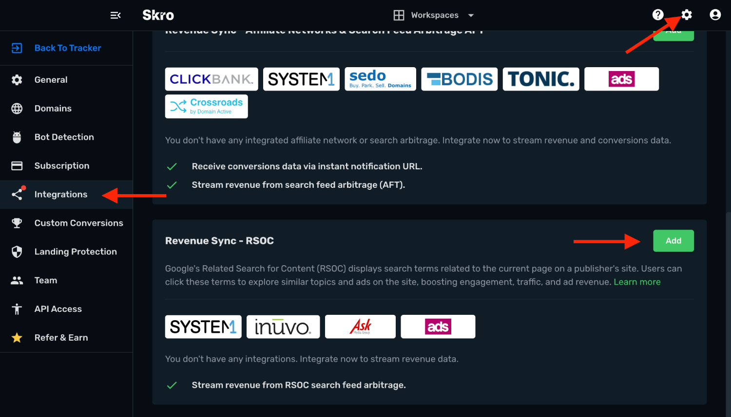 Ads.com RSOC integration step 1