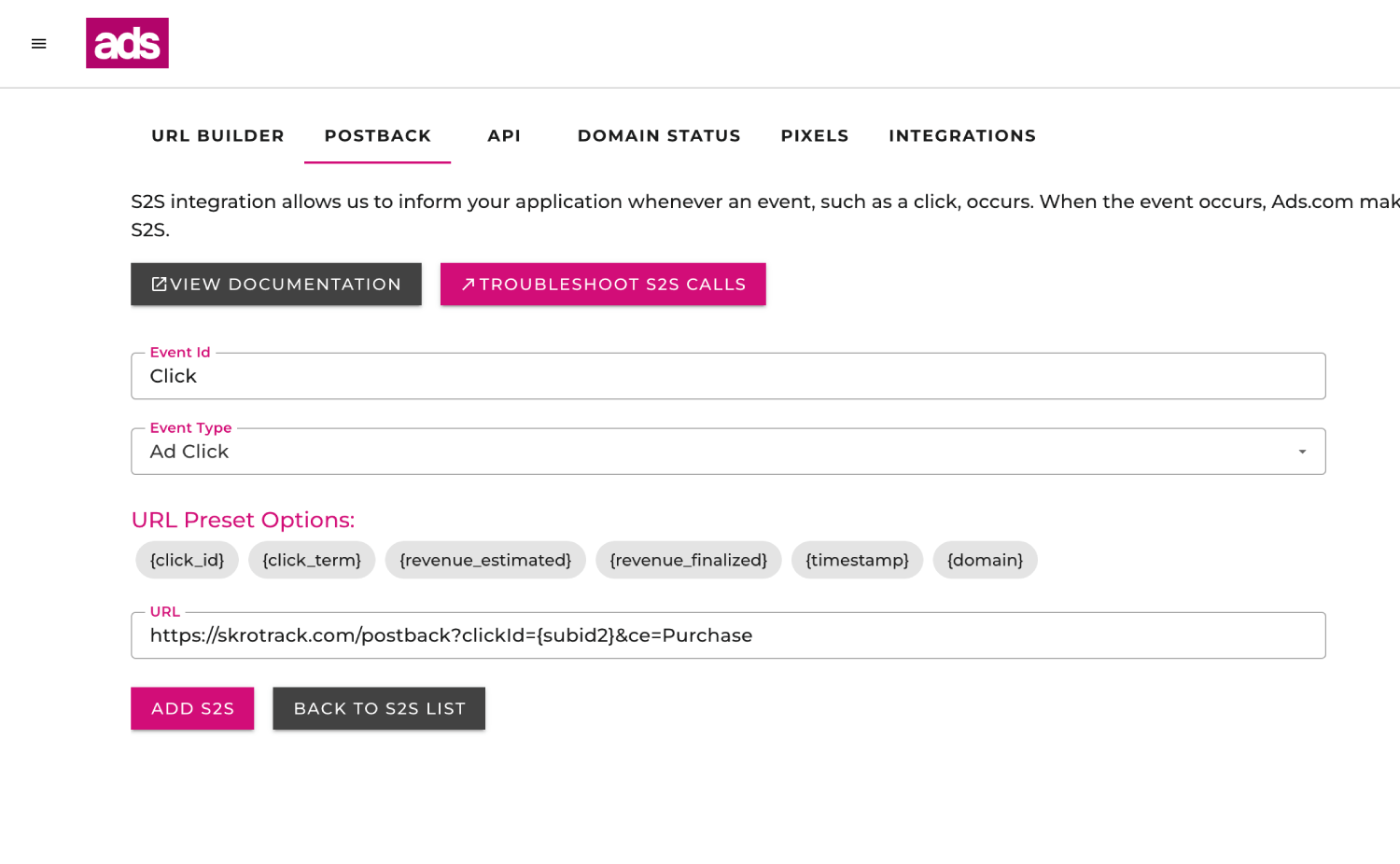 Ads.com RSOC integration step 8