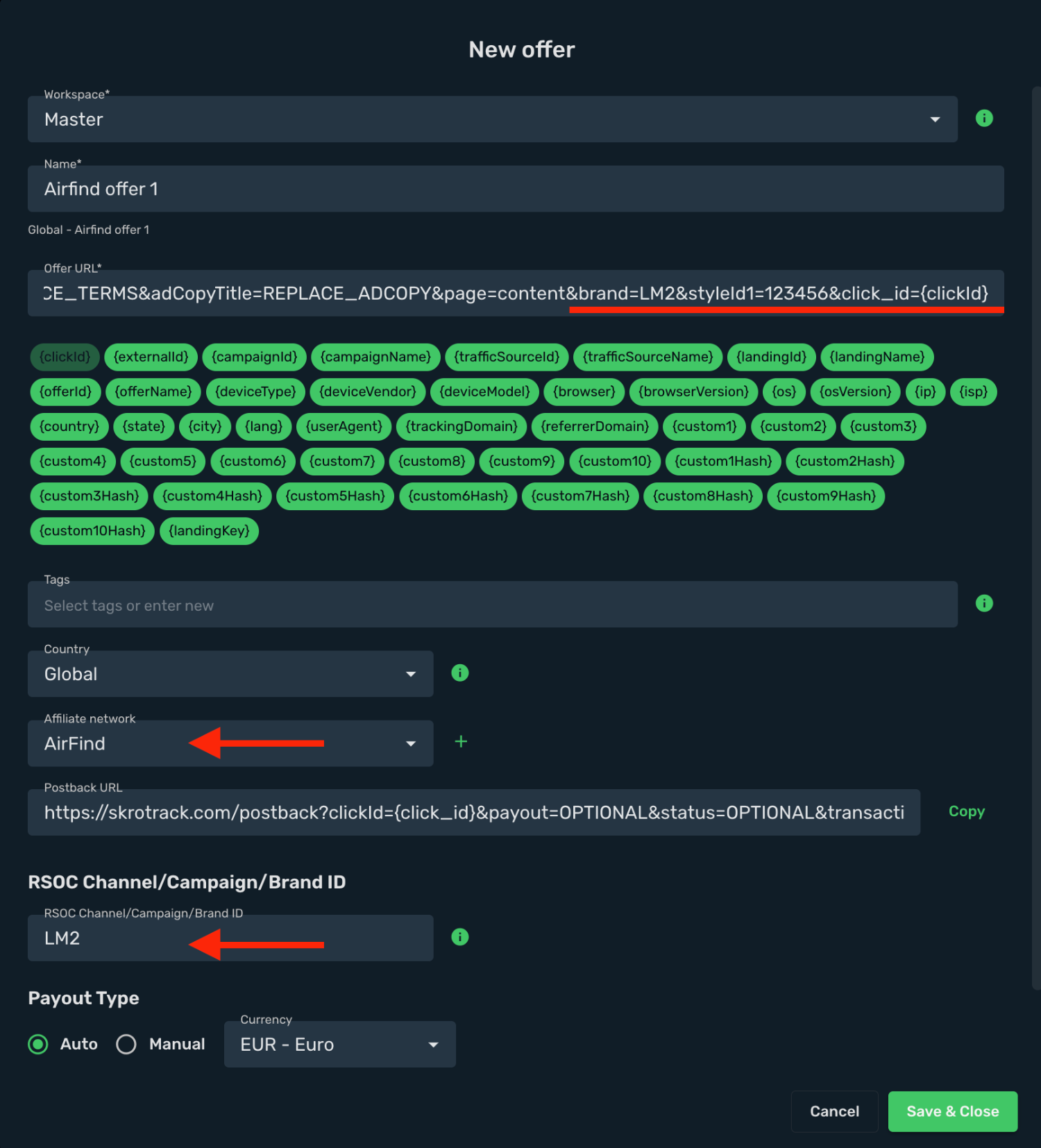 Airfind RSOC integration step 4