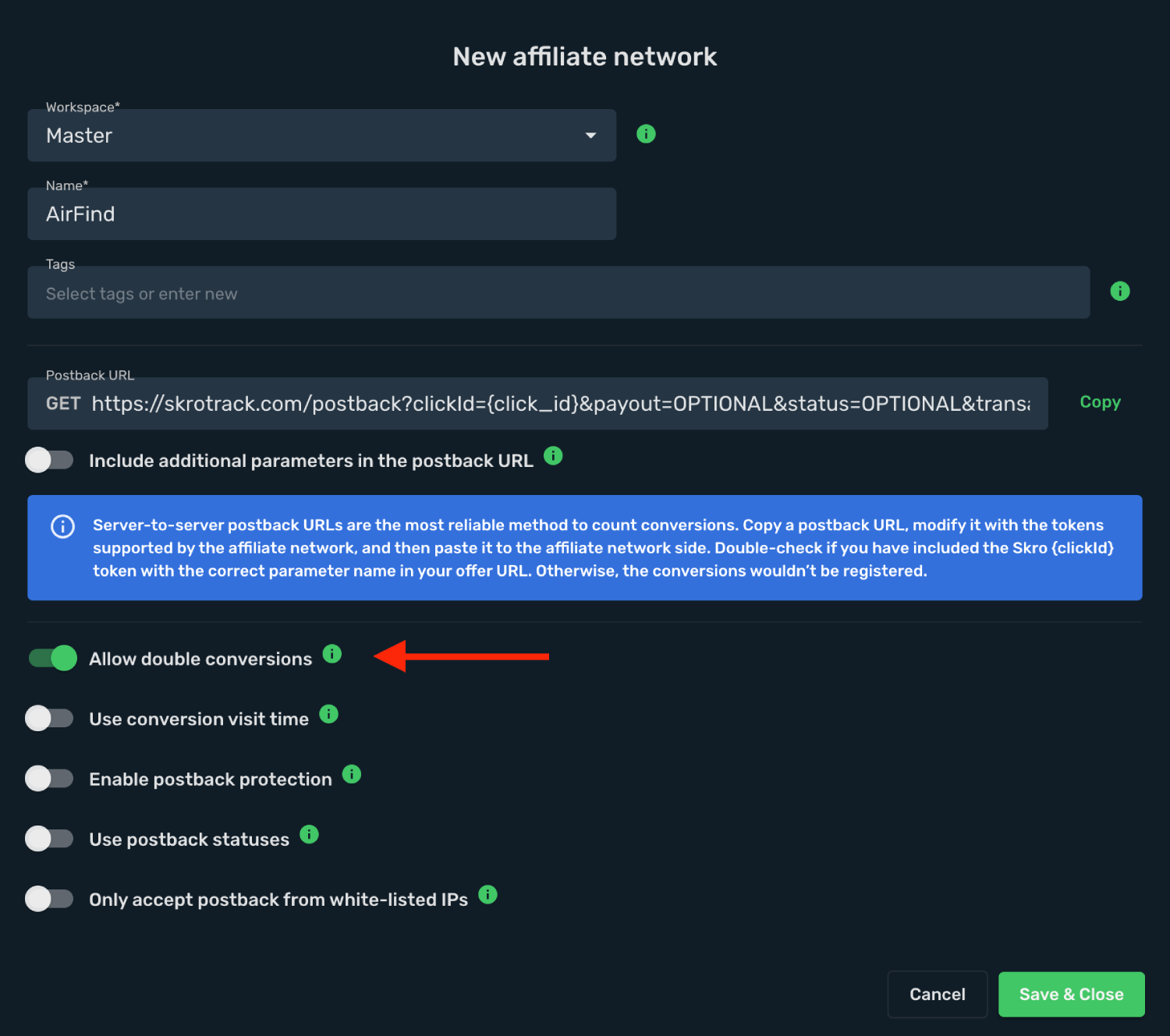 Airfind RSOC integration step 5
