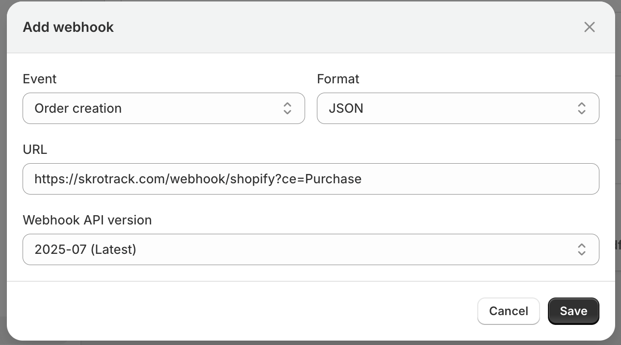 Shopify webhook 2