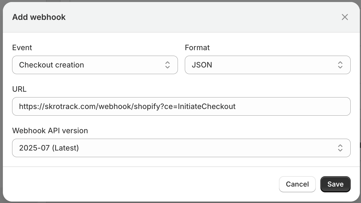 Shopify webhook 1
