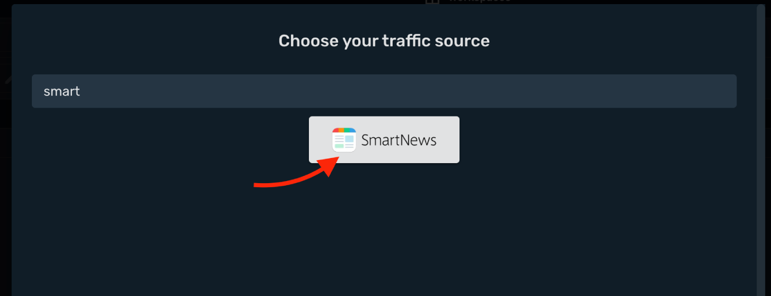 Setup SmartNews traffic source step 2