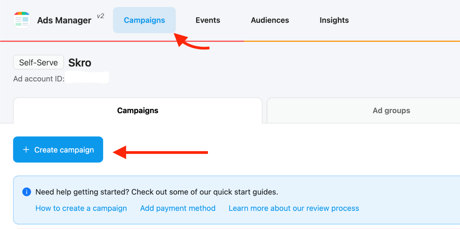 Setup SmartNews Campaign step 1