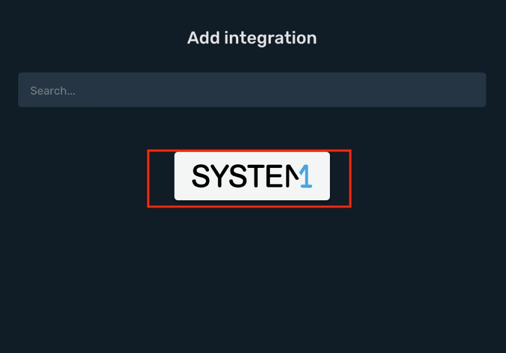 System1 RSOC integration step 2