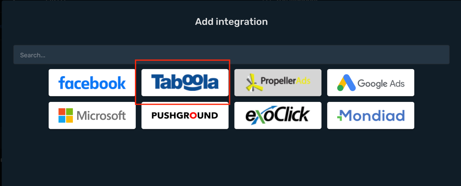 Taboola Integration step 2