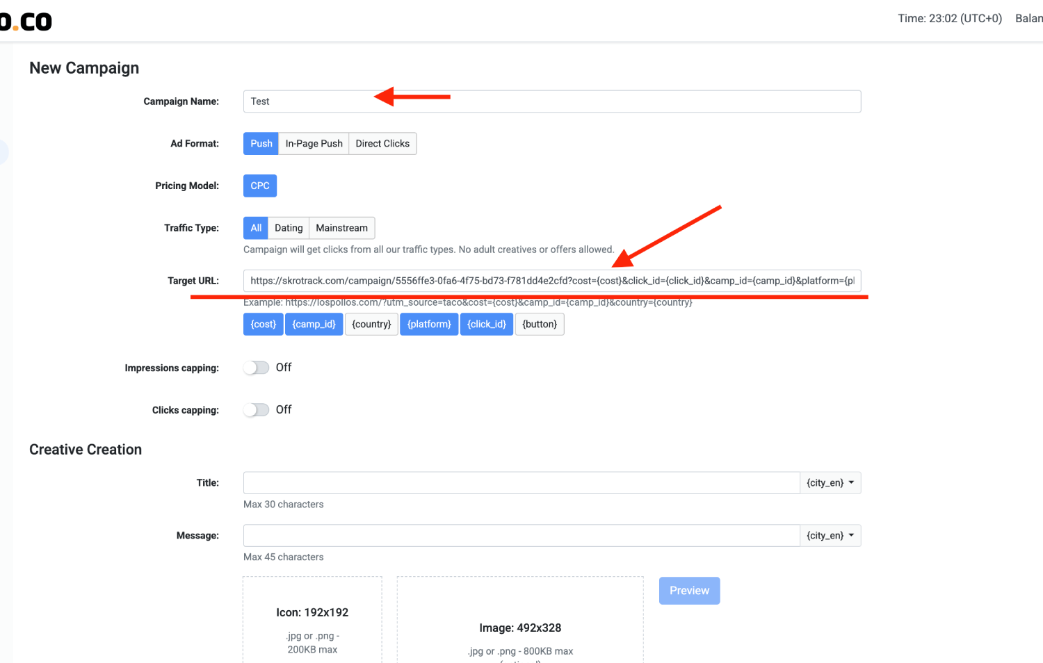 Step 2. Create a campaign on TacoLoco.