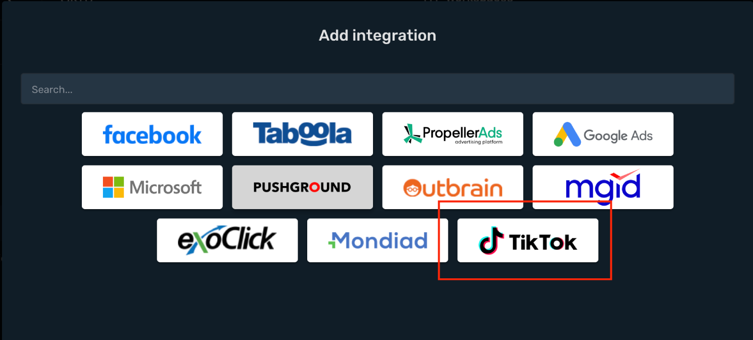 TikTok and Skro Integration step 2
