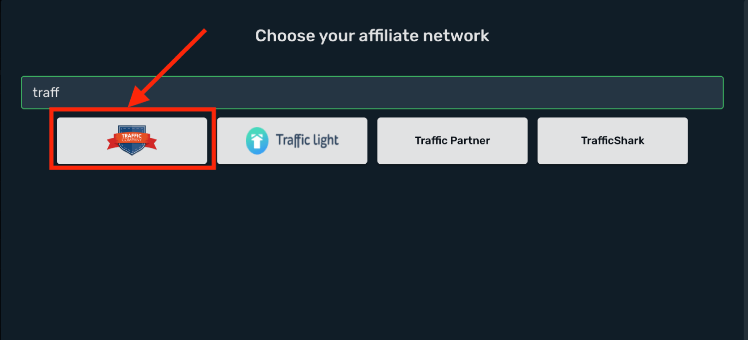 Choose Traffic Company prefilled template
