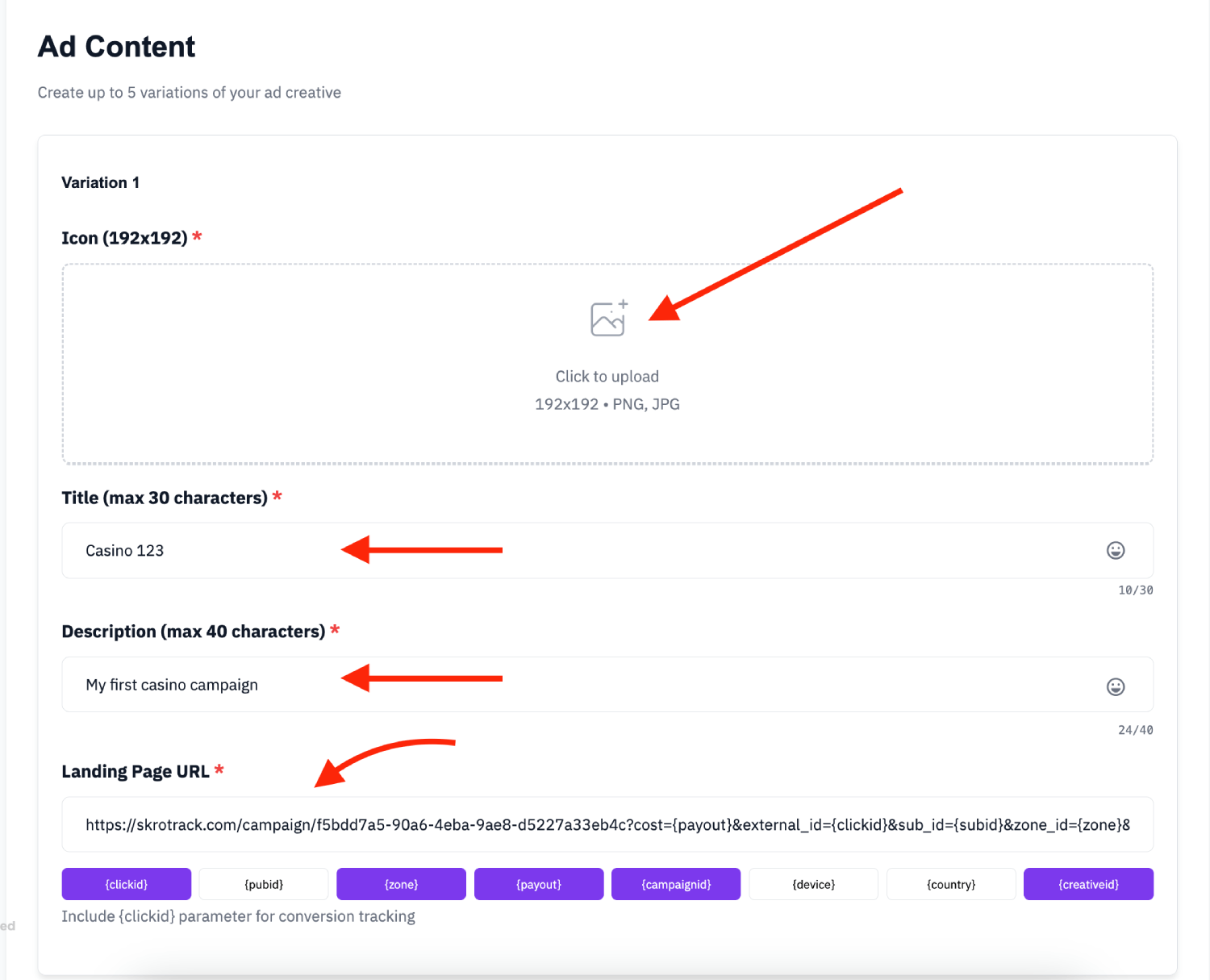 Step 3. Create a campaign in Traffic Nomads 4