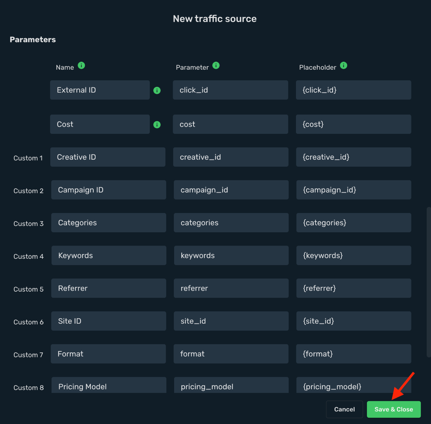 Copy TrafficStars Postback URL
