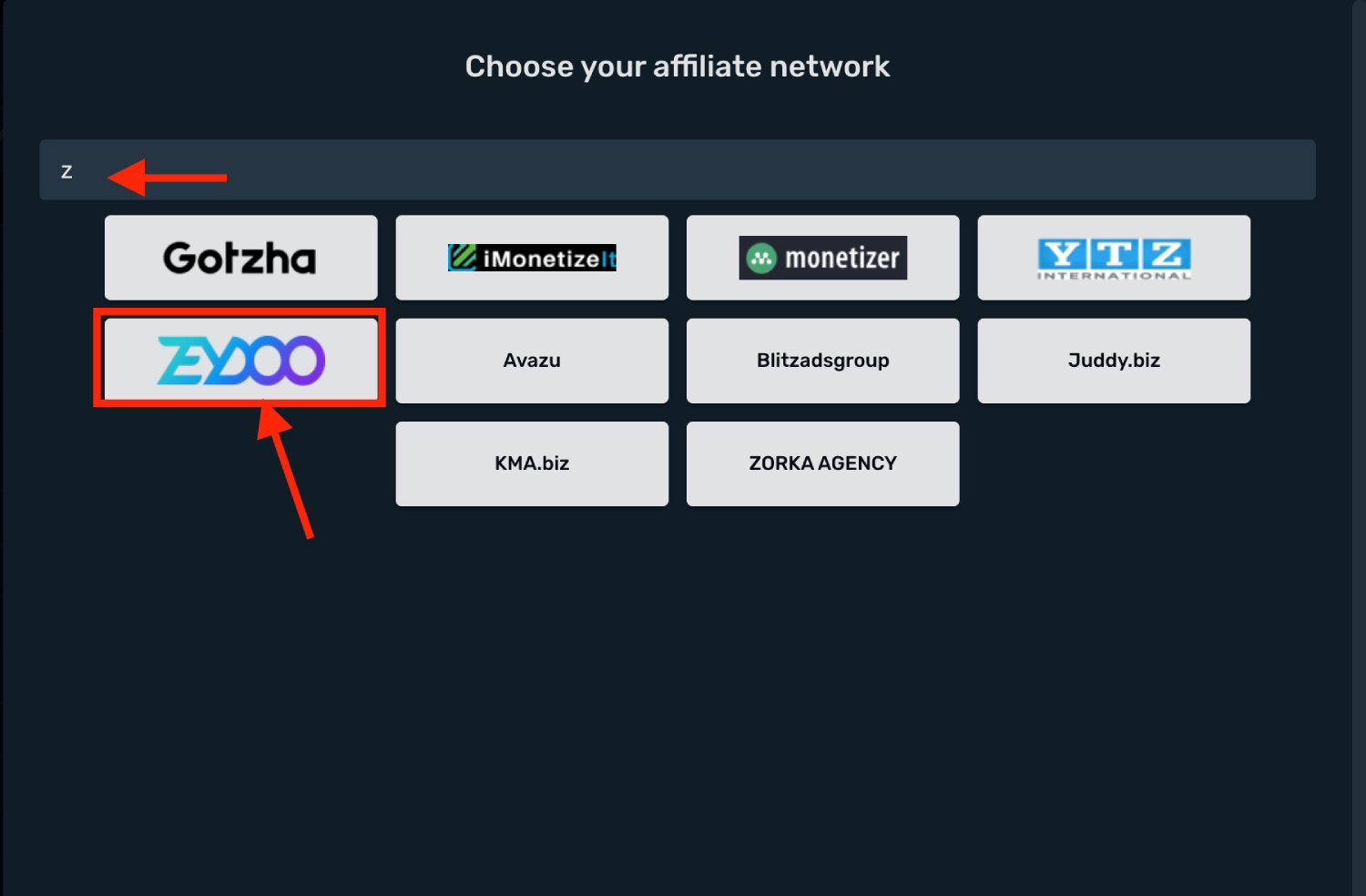 Choose Zeydoo prefilled template